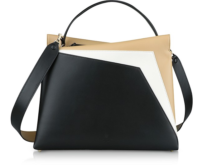 Tricolor Leather Vela Collage Shoulder Bag - Lara Bellini
