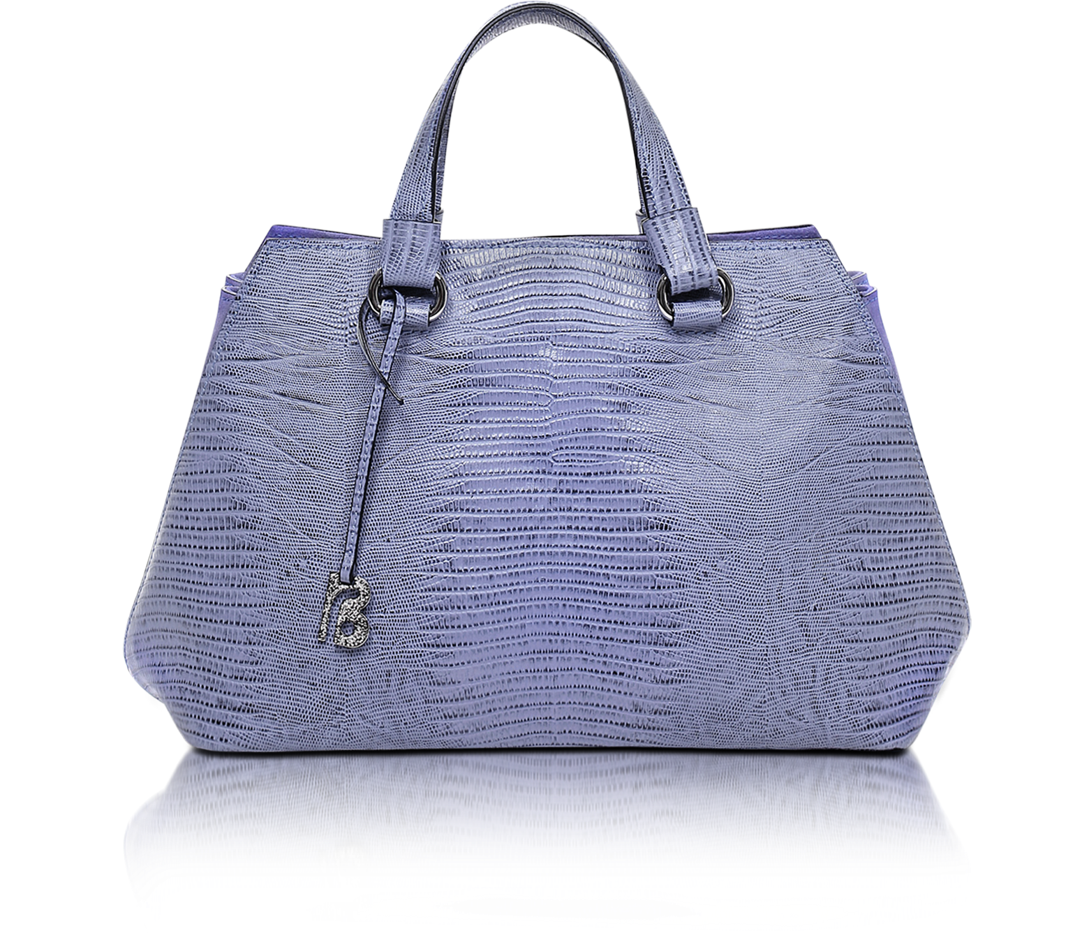 Francesco Biasia Pigalle Violet Lizard Print Leather Tote at FORZIERI