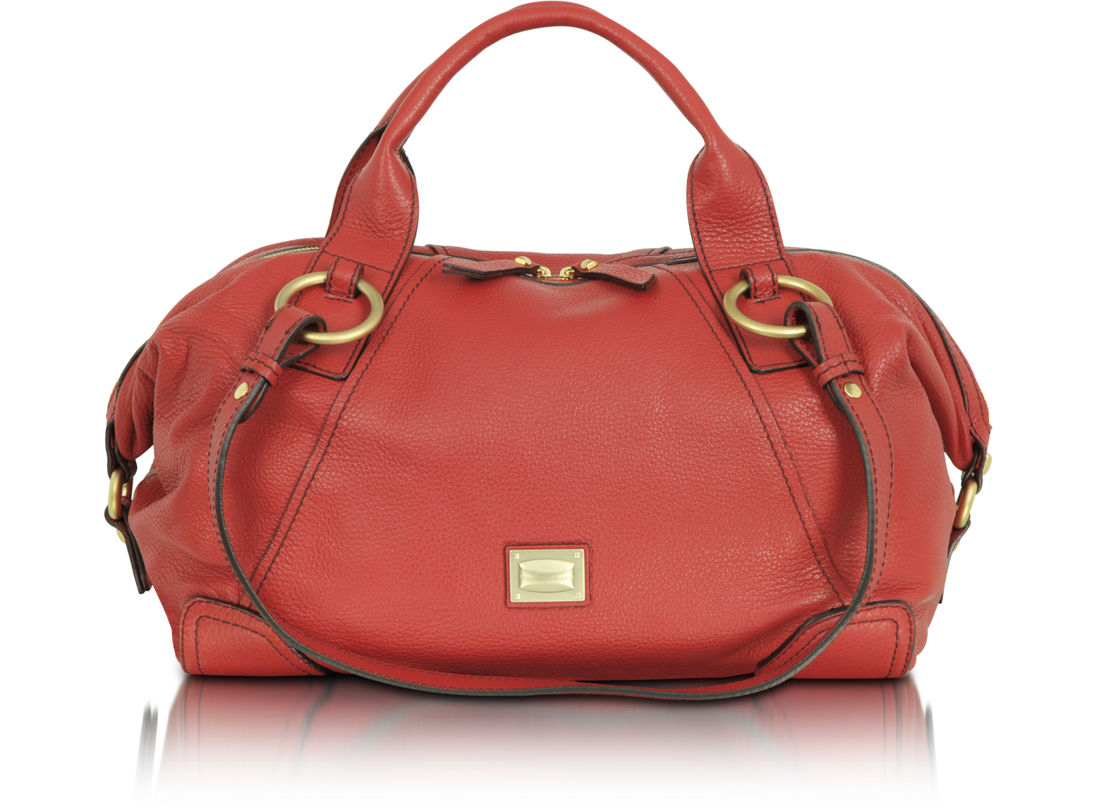 Francesco Biasia Red Daria - Large Leather Satchel Bag at FORZIERI