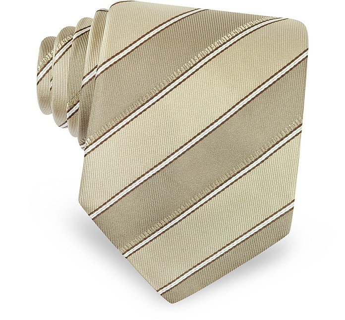 Diagonal Stripe Signature Silk Tie - Fendi