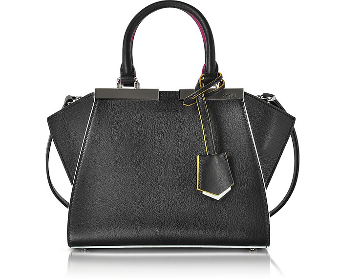 Fendi Mini 3Jours Black Leather Handbag at FORZIERI