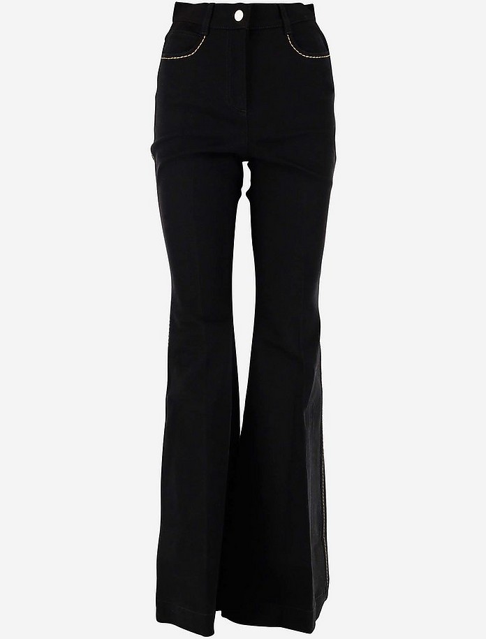 Black 5 Pockets Women's Flared Jeans - Fendi