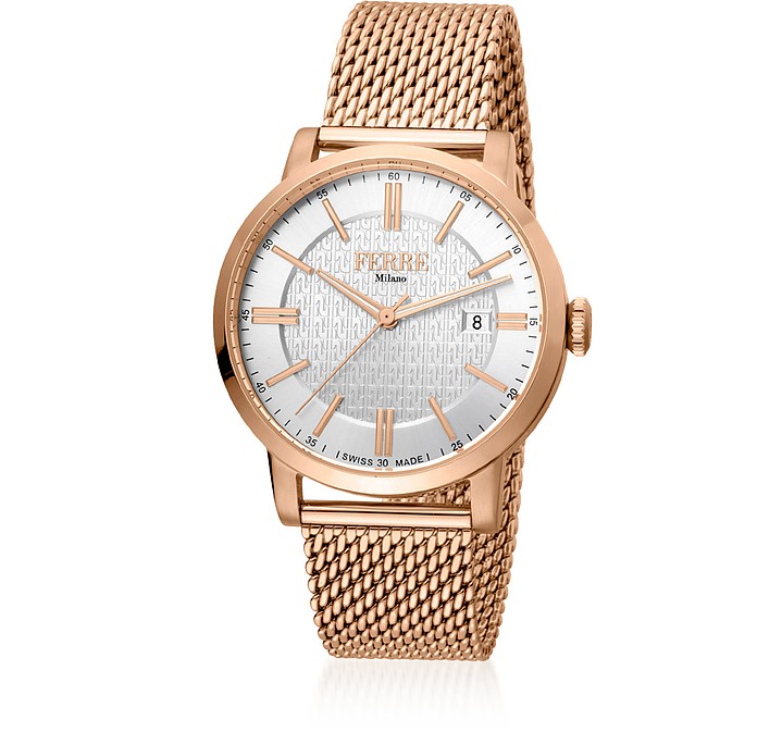 Rose Gold Tone Stainless Steel Men's Watch - Ferre' Milano