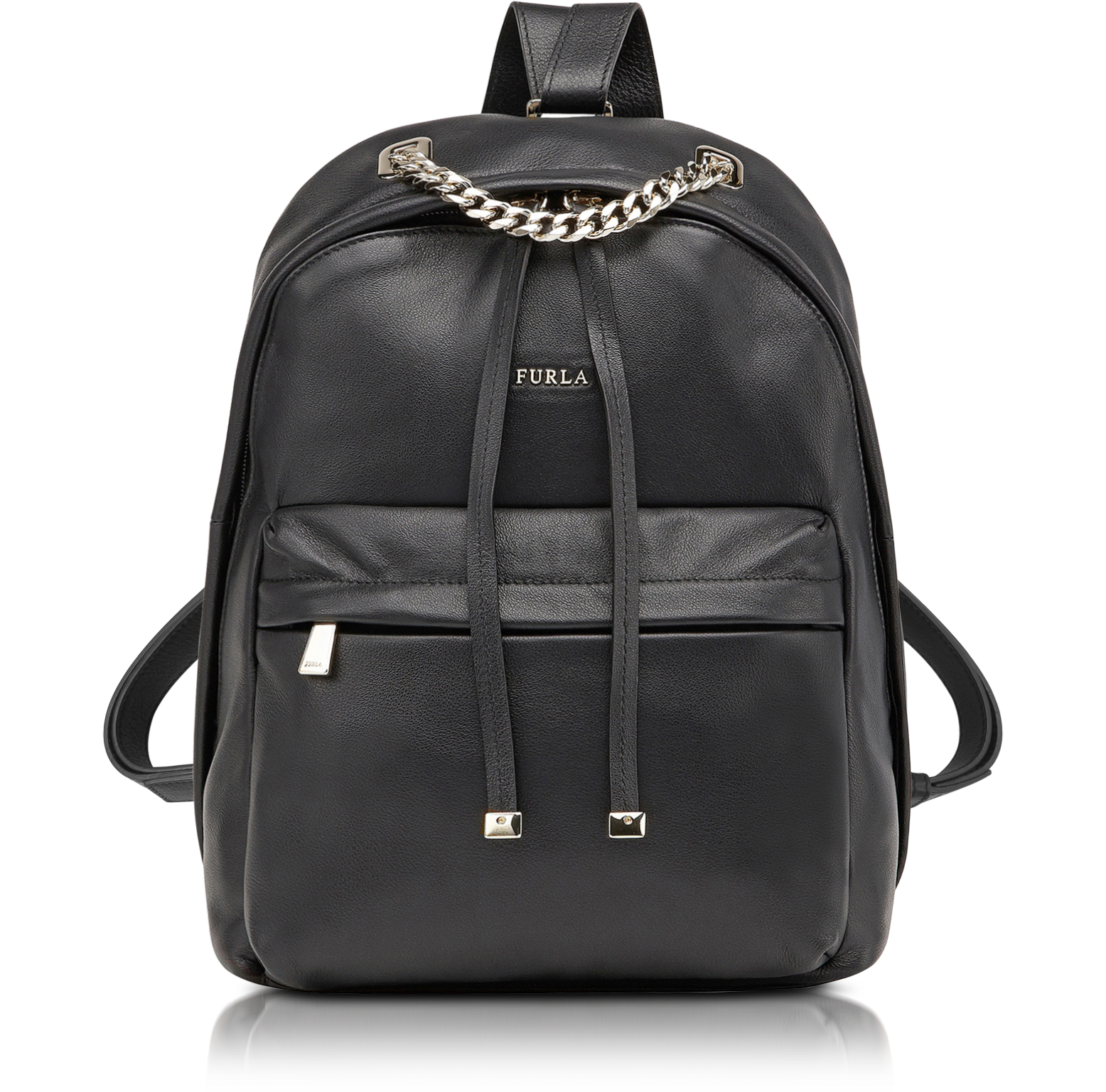 Furla Spy Bag Small Onyx Leather Backpack at FORZIERI