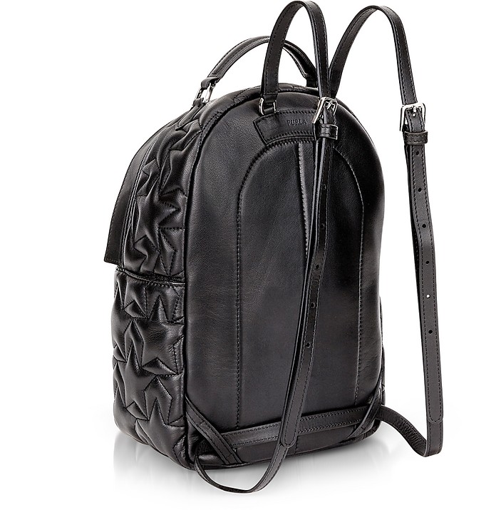 Furla Black Star Quilted Leather Favola Small Backpack at FORZIERI