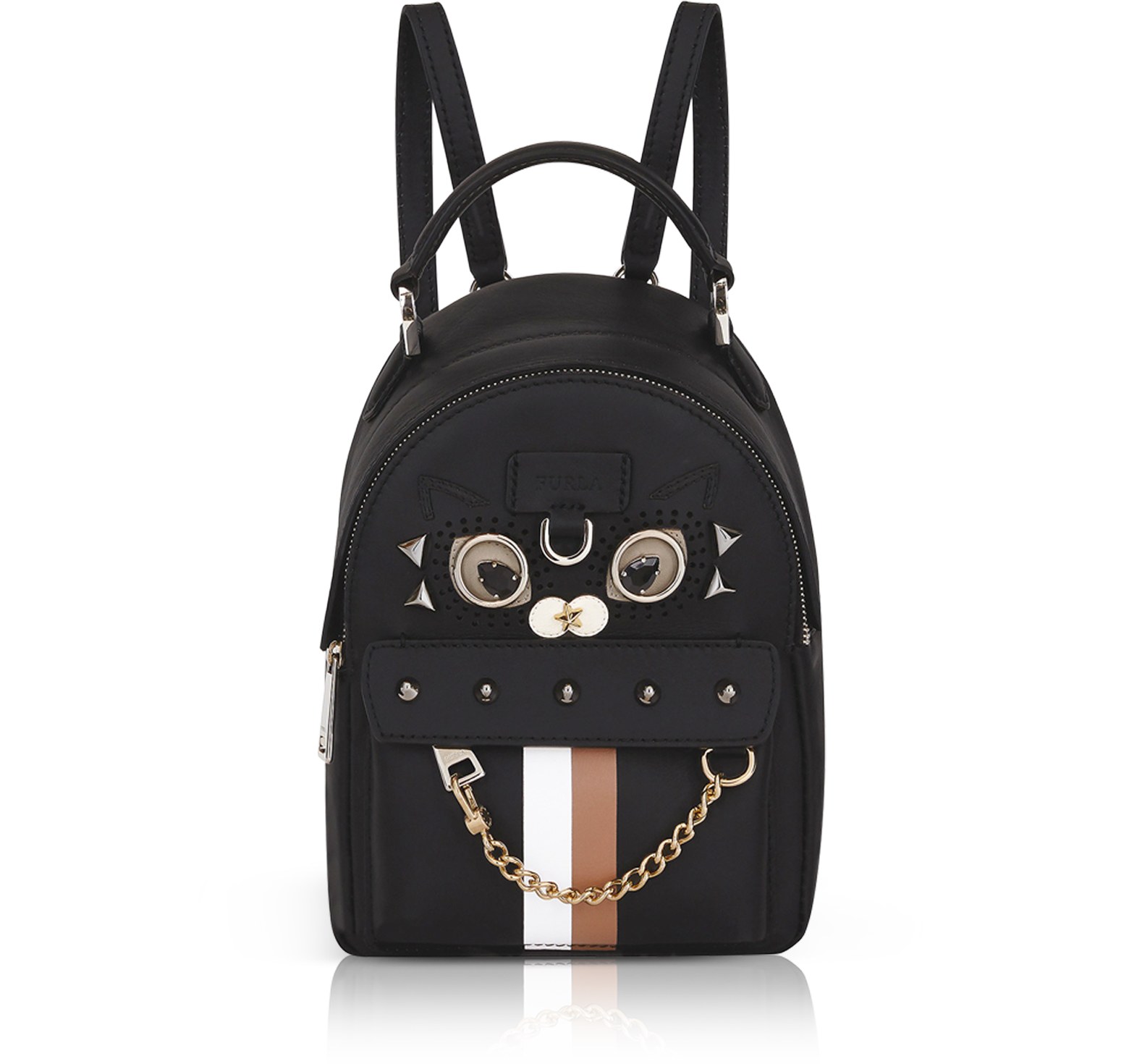 Furla Black Favola Mini Backpack w/Studs at FORZIERI