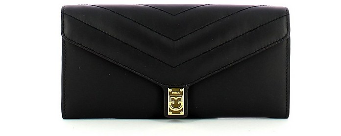 Black Tortona XL Bi-Fold Flap Wallet - Furla