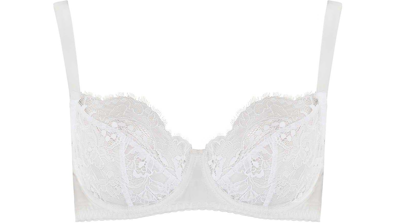 Fleur of England Signature White Balcony Bra UK 32 Cup D at FORZIERI Canada