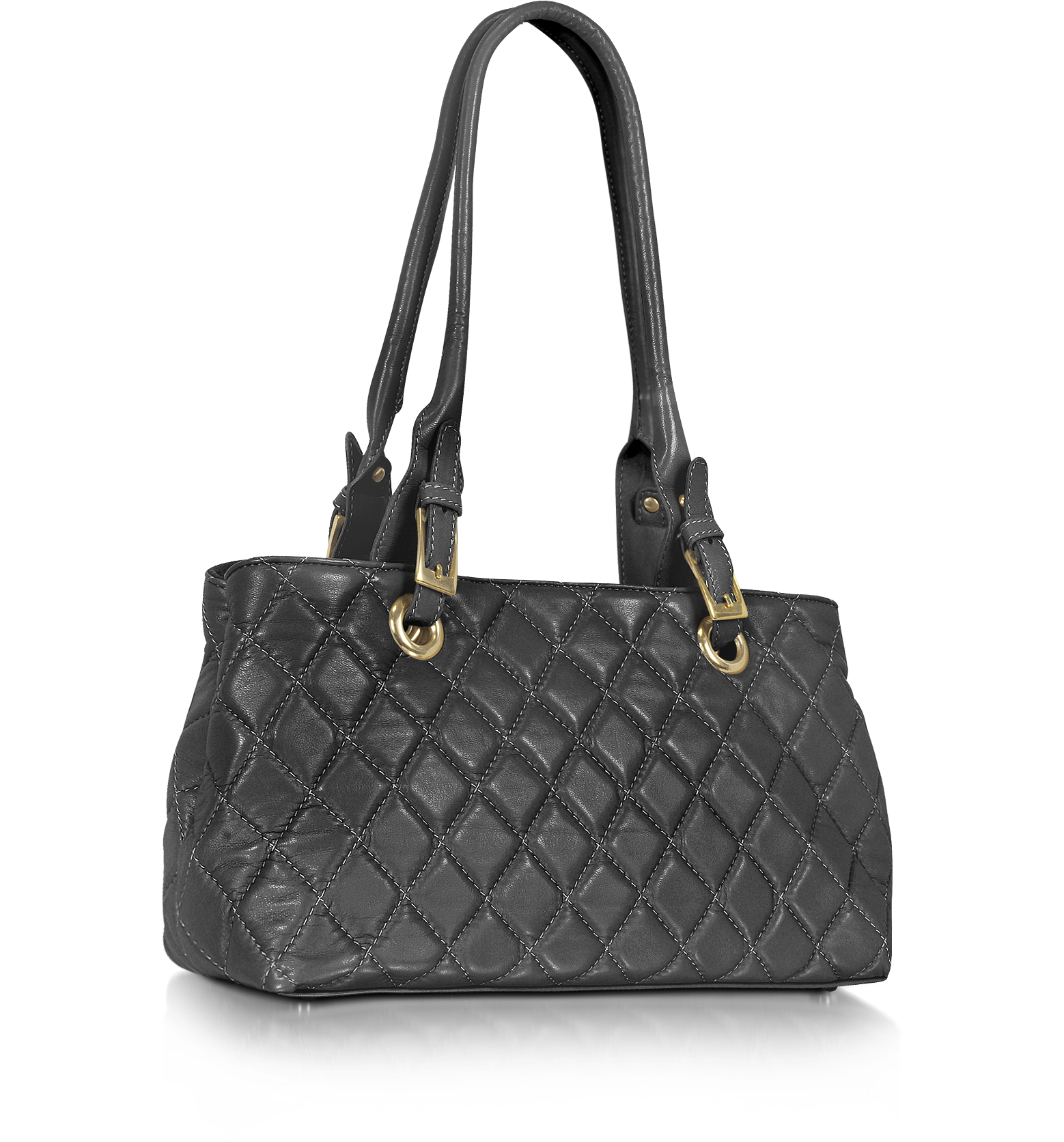 Fontanelli Black Quilted Leather Satchel Bag at FORZIERI