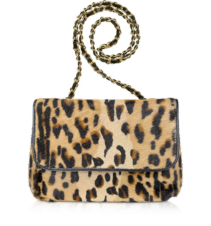 Calfhair Leopard Print Shoulder Bag - Fontanelli