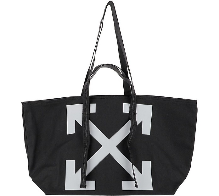Black Arrow Print Tote Bag - Off-White