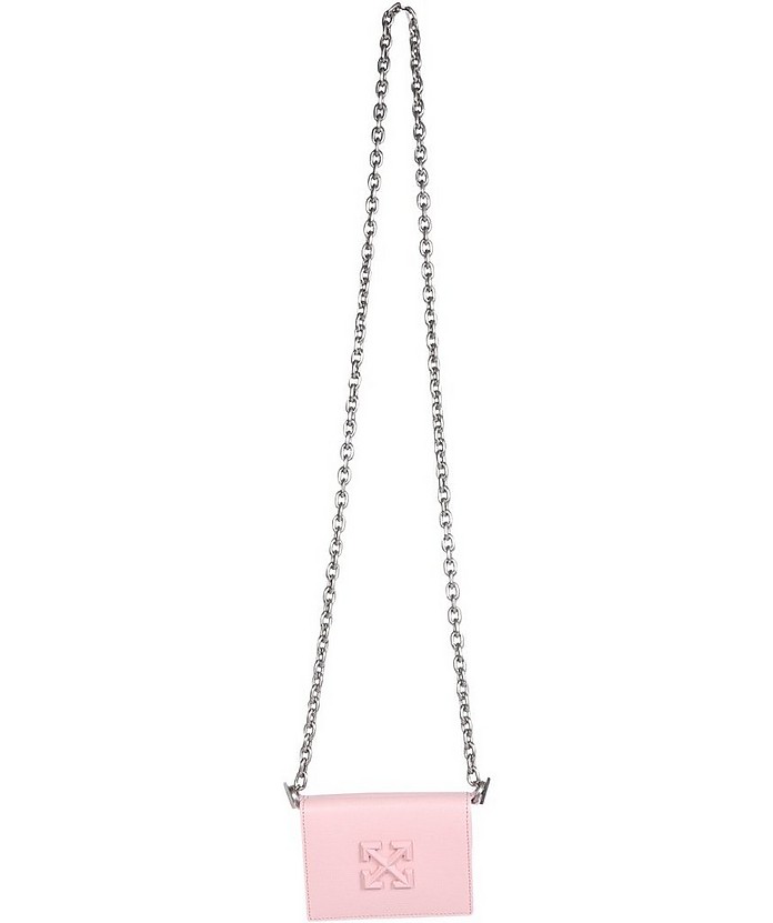 Pale Pink Jitney Chain Wallet - Off-White