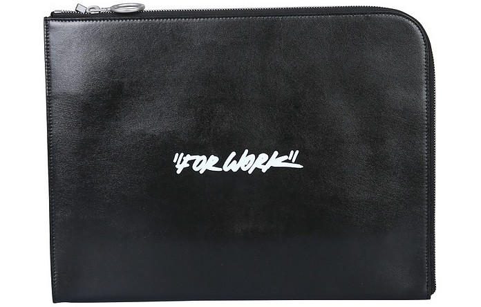 Leather Document Holder - Off-White