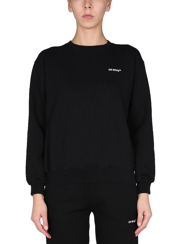 Sweatshirt With Rubber Logo - Off-White