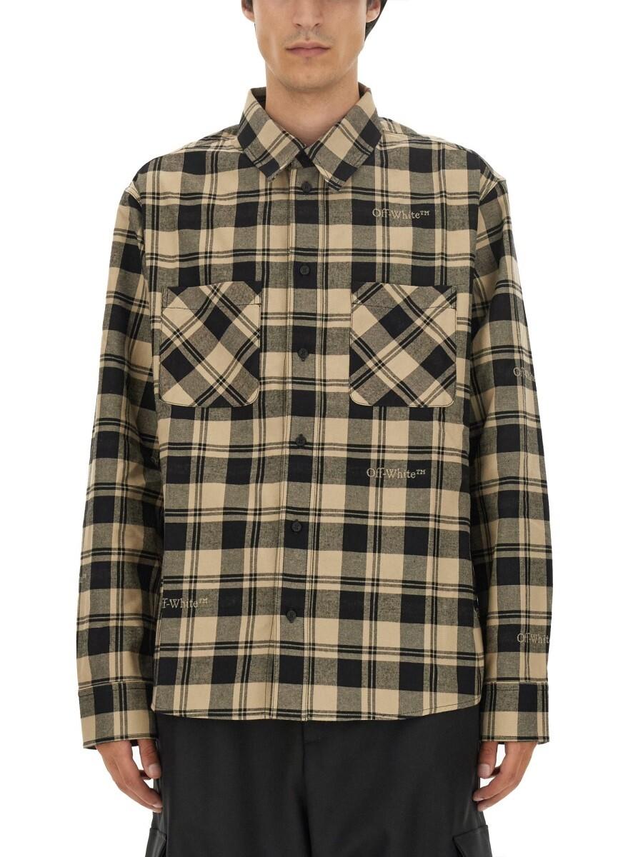 Off-White Check Print Shirt M at FORZIERI Canada