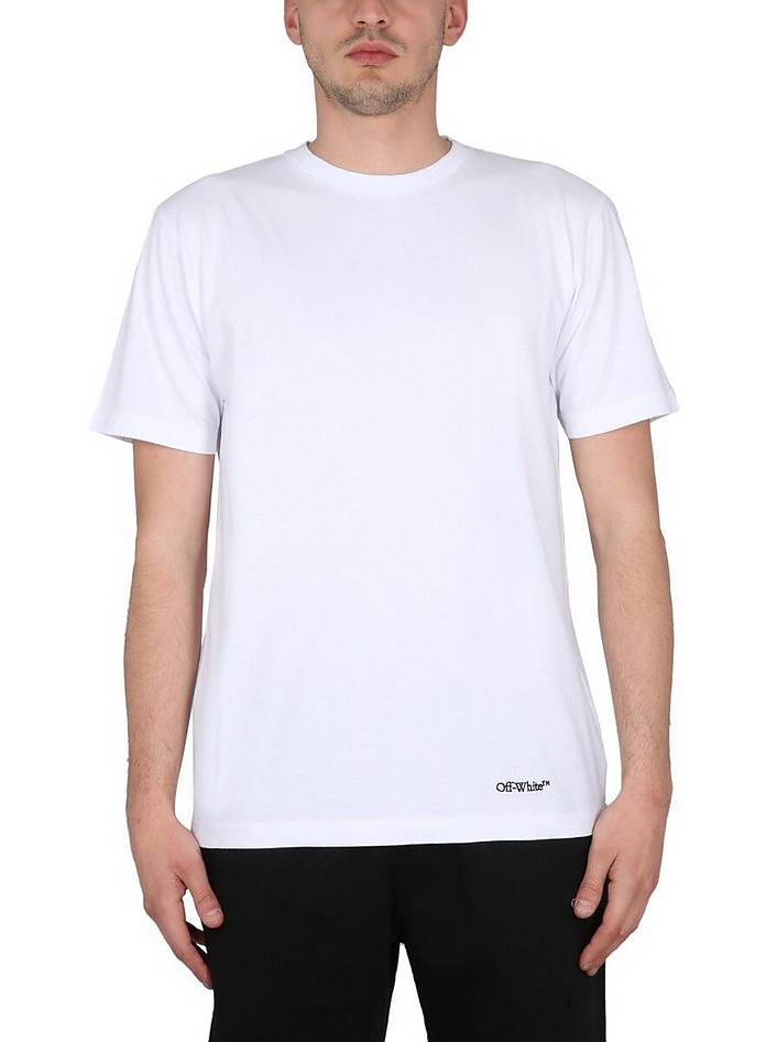 Scribble Diag T-Shirt - Off-White