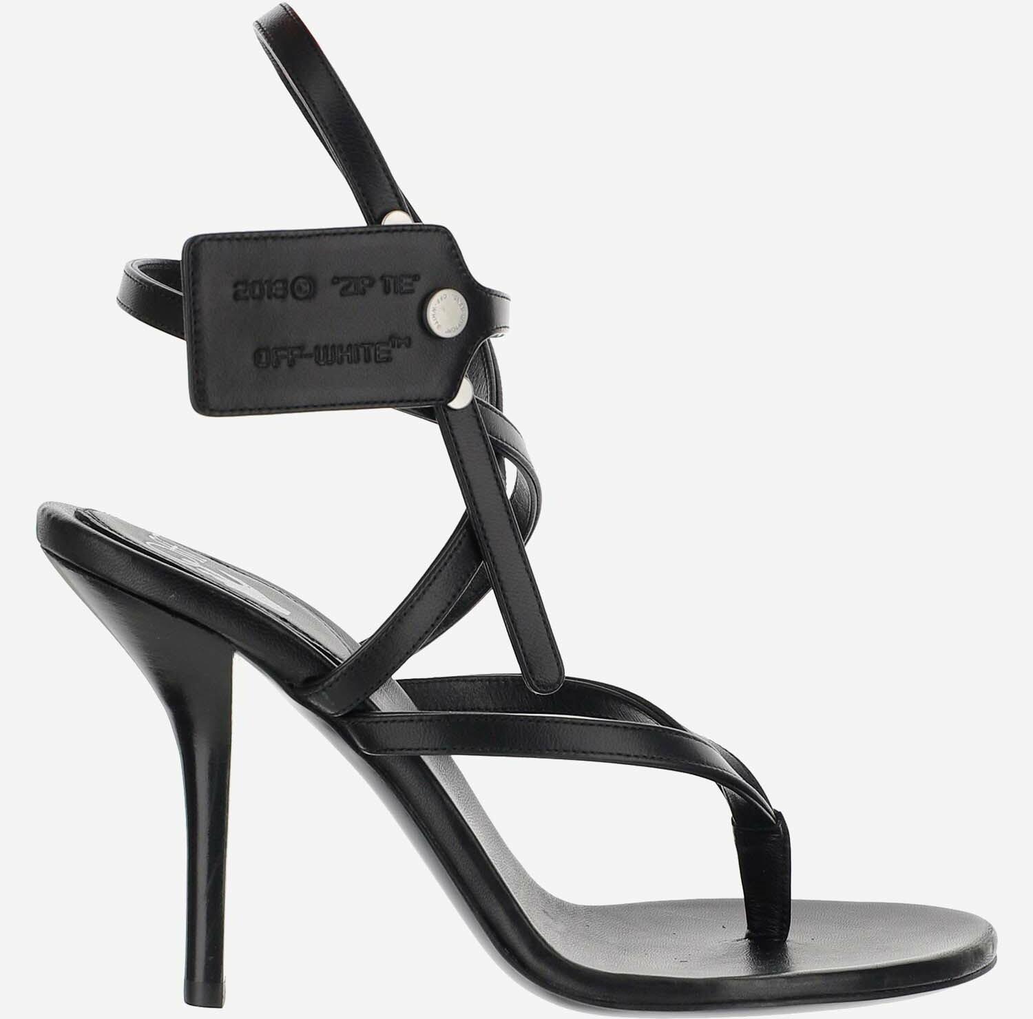 Off-White Leather High Heel Sandals 38 IT/EU at FORZIERI