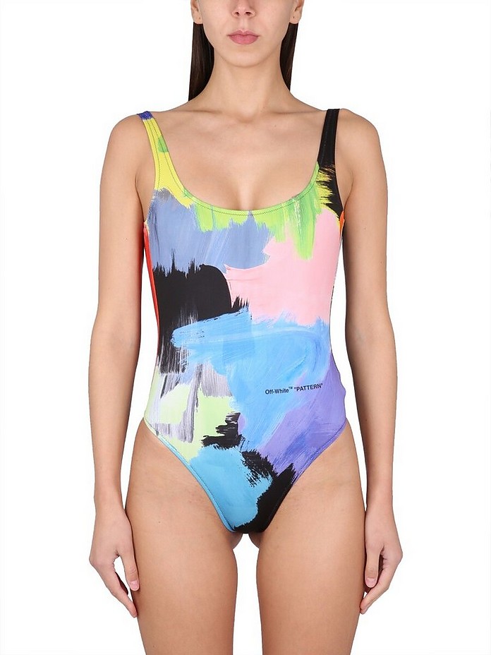 Swimsuit With Print - Off-White