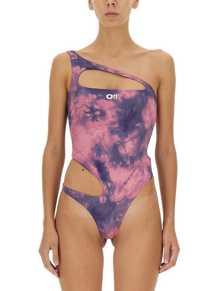 One Piece Swimsuit With Logo - Off-White