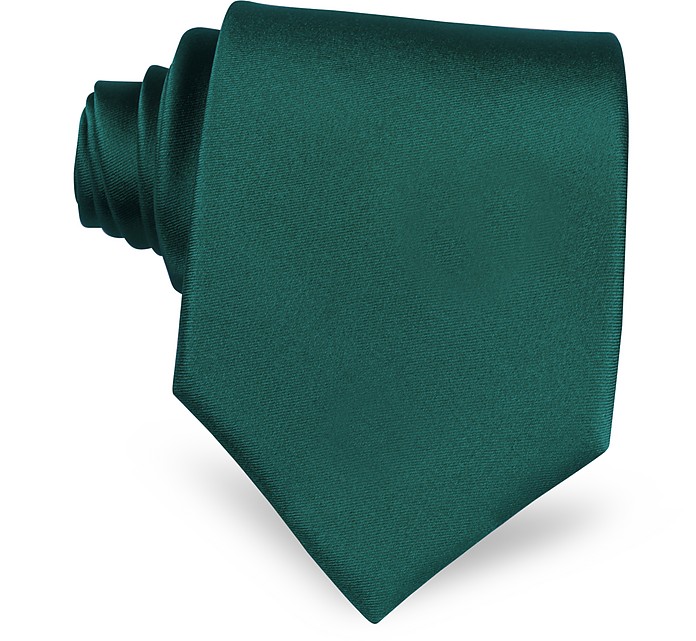 Emerald Green Satin Silk Tie - Forzieri / tHcBG