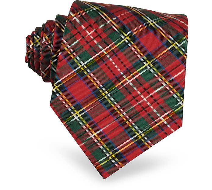 Cravate en soie à motif écossais - Forzieri