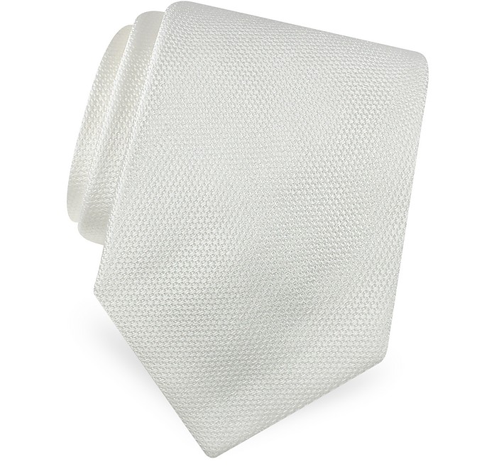 Gold Line Solid Classic Woven Silk Tie - Forzieri