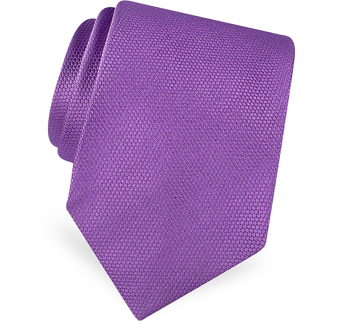 Gold Line Solid Woven Silk Tie - Forzieri