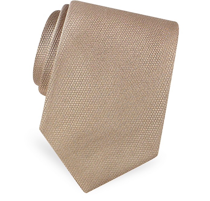 Gold Line - Cravate en soie tissée structurée unie - Forzieri