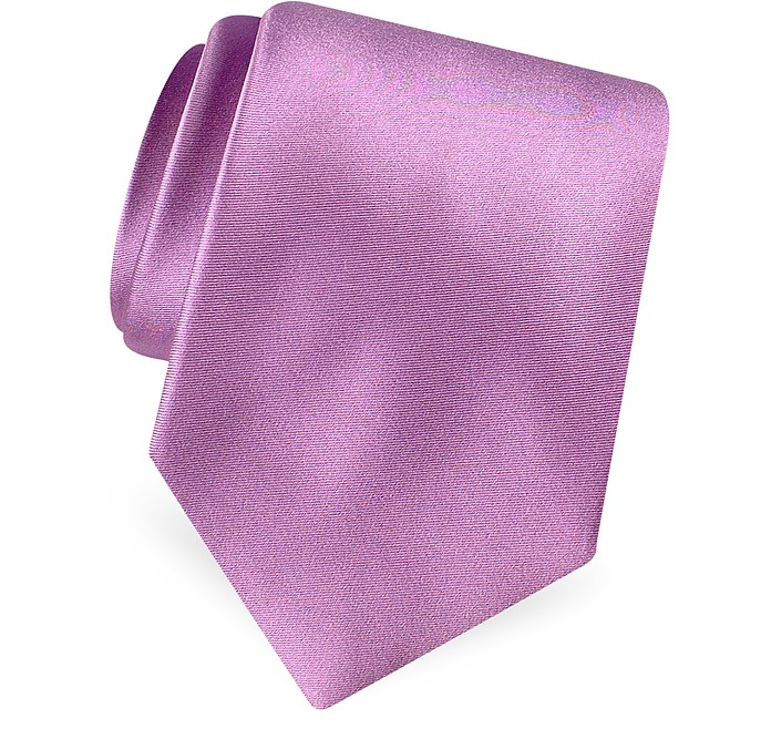 Schlichte Krawatte aus reiner Seide und Satin - Forzieri