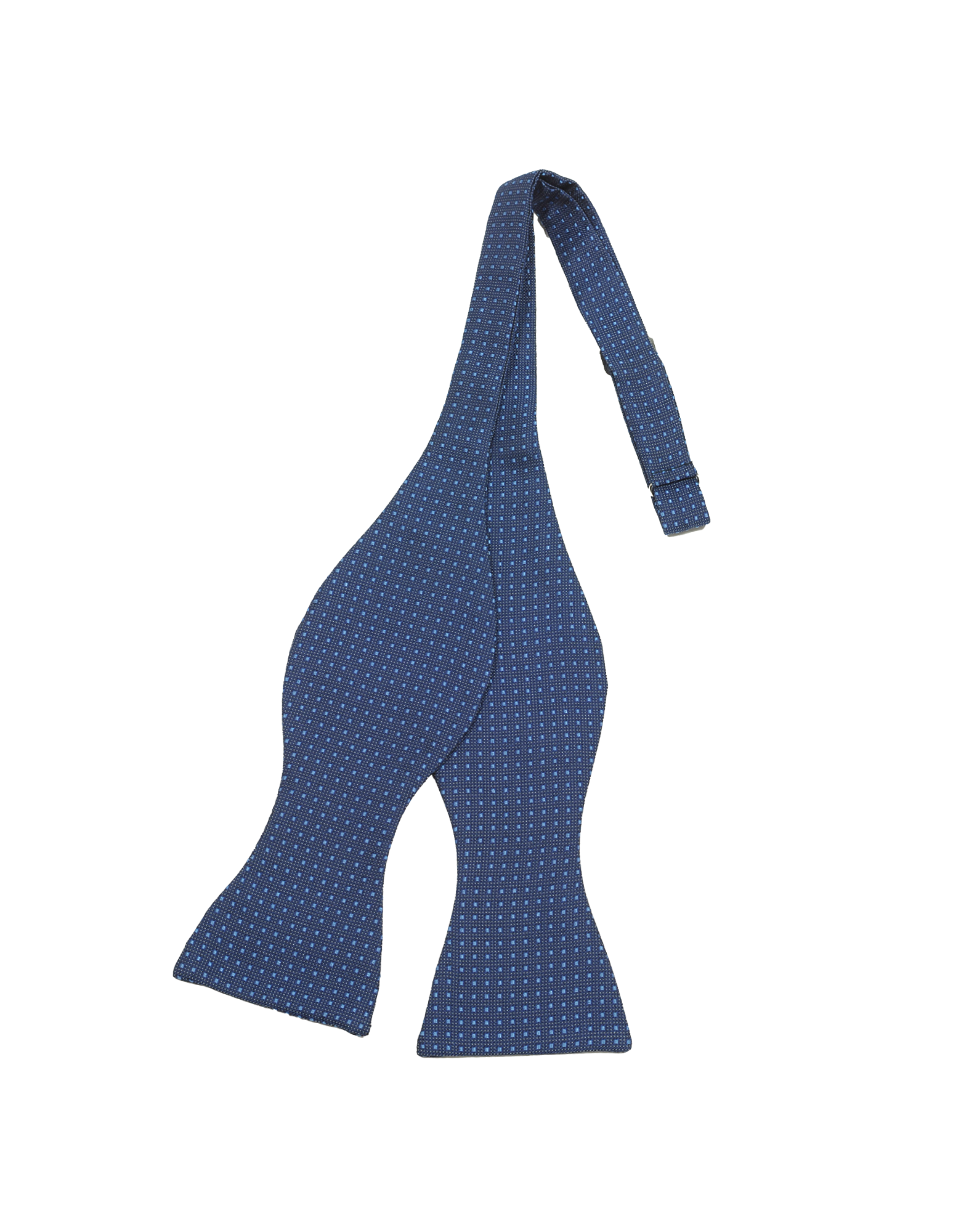 Forzieri Blue Silk Self-tie Bowtie w/Woven Polka Dots