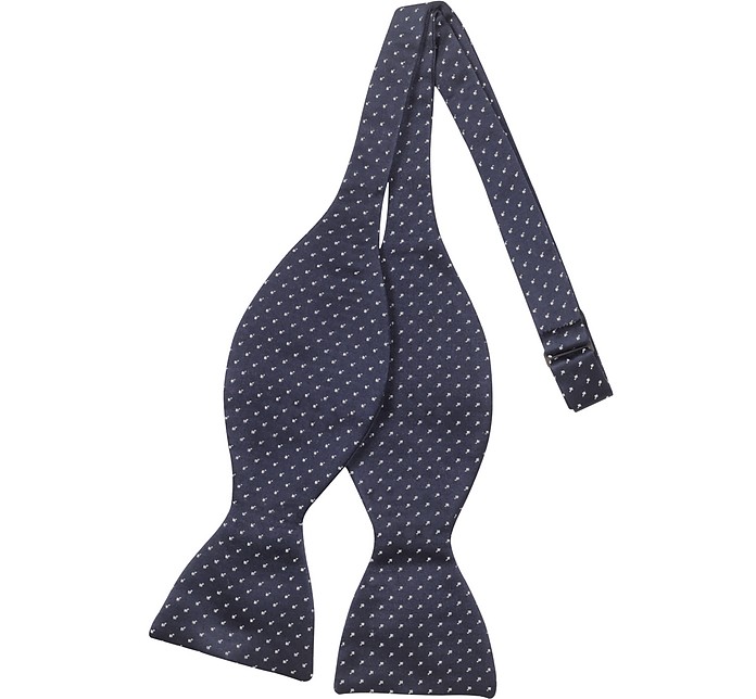 Small Dot Woven Silk Self-tie Bowtie - Forzieri