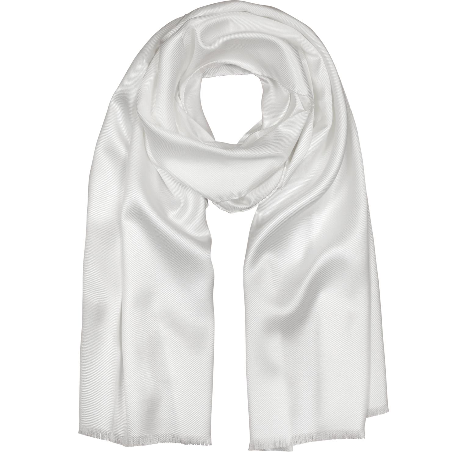 Silk satin scarf for men - white and black