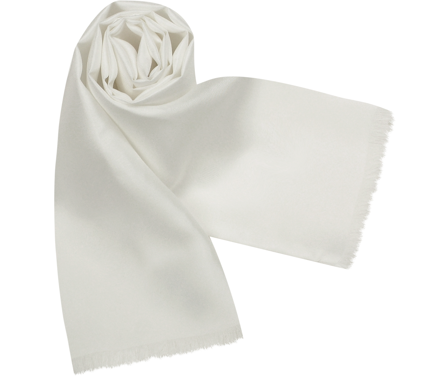 Forzieri White Solid Silk Scarf at FORZIERI