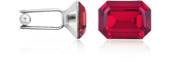 Silver-Plated Crystal Cuff Links - Forzieri