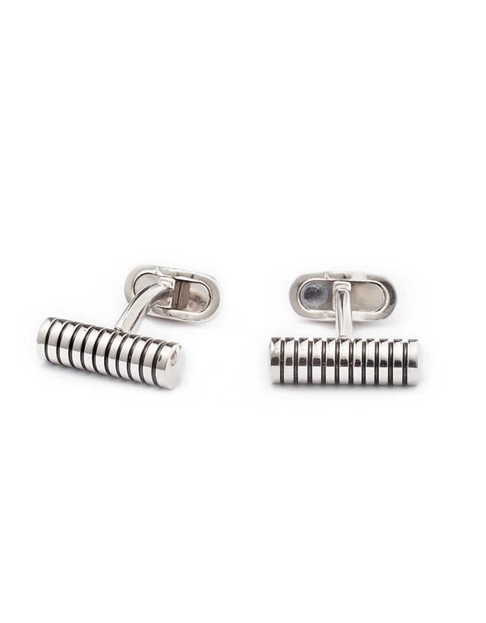 Cylinder Silver Plated Cuff Links - Forzieri