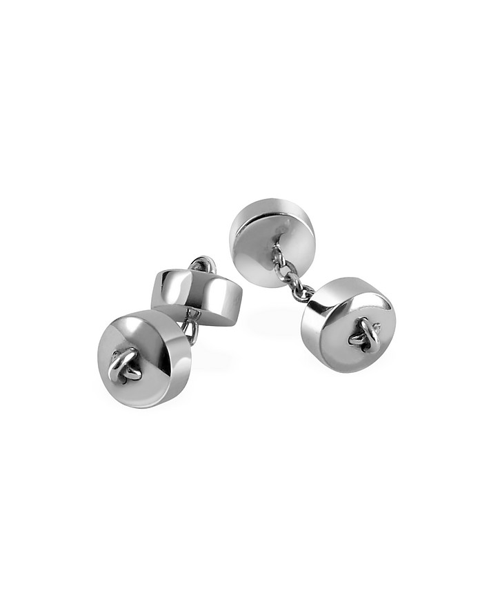 Button Sterling Silver Double Sided Cufflinks - Forzieri