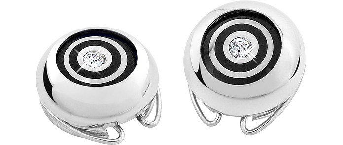 Swarovski Crystal Silver Plated Button Covers   - Forzieri