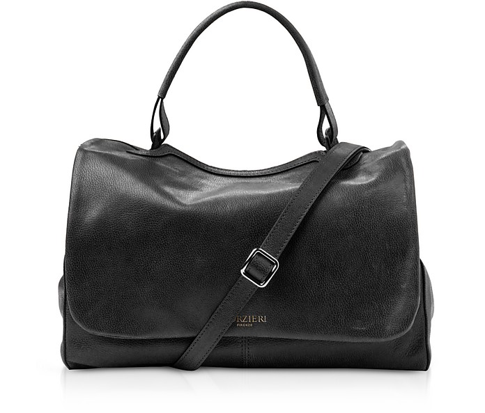 Genuine Leather top-Handle Medium Satchel Bag - Forzieri