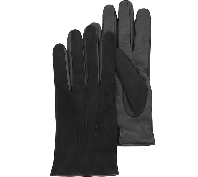 Black Touch Screen Leather Men's Gloves - Forzieri