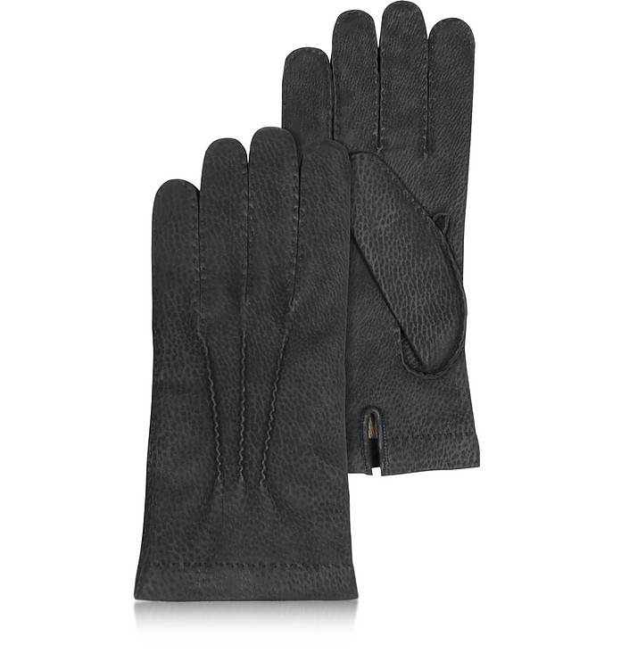 Mens Accessories Gloves Harvie & Hudson Black Capeskin Leather Gloves Cashmere Lined for Men 