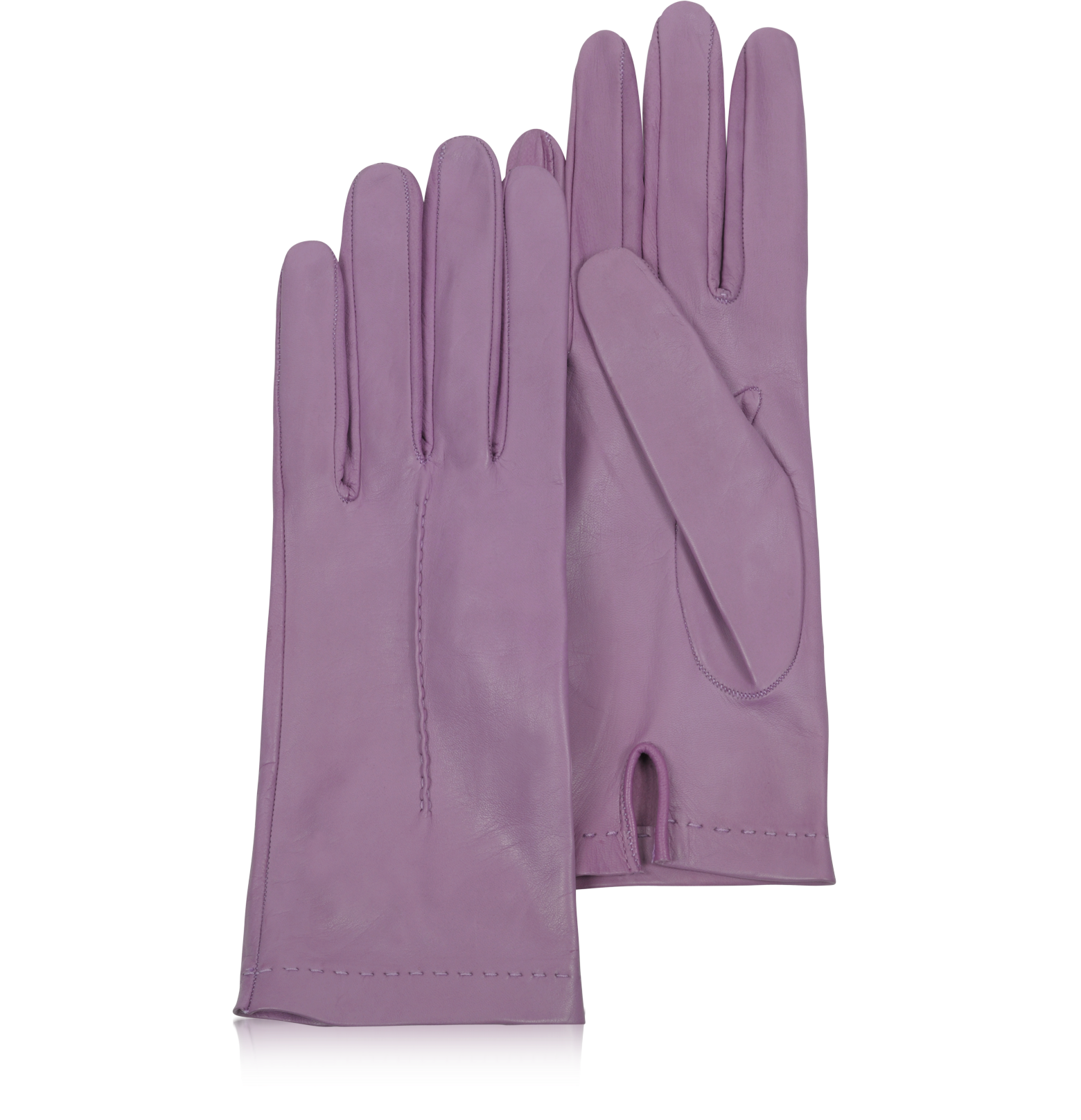 Purple Unlined Italian Leather Gloves 