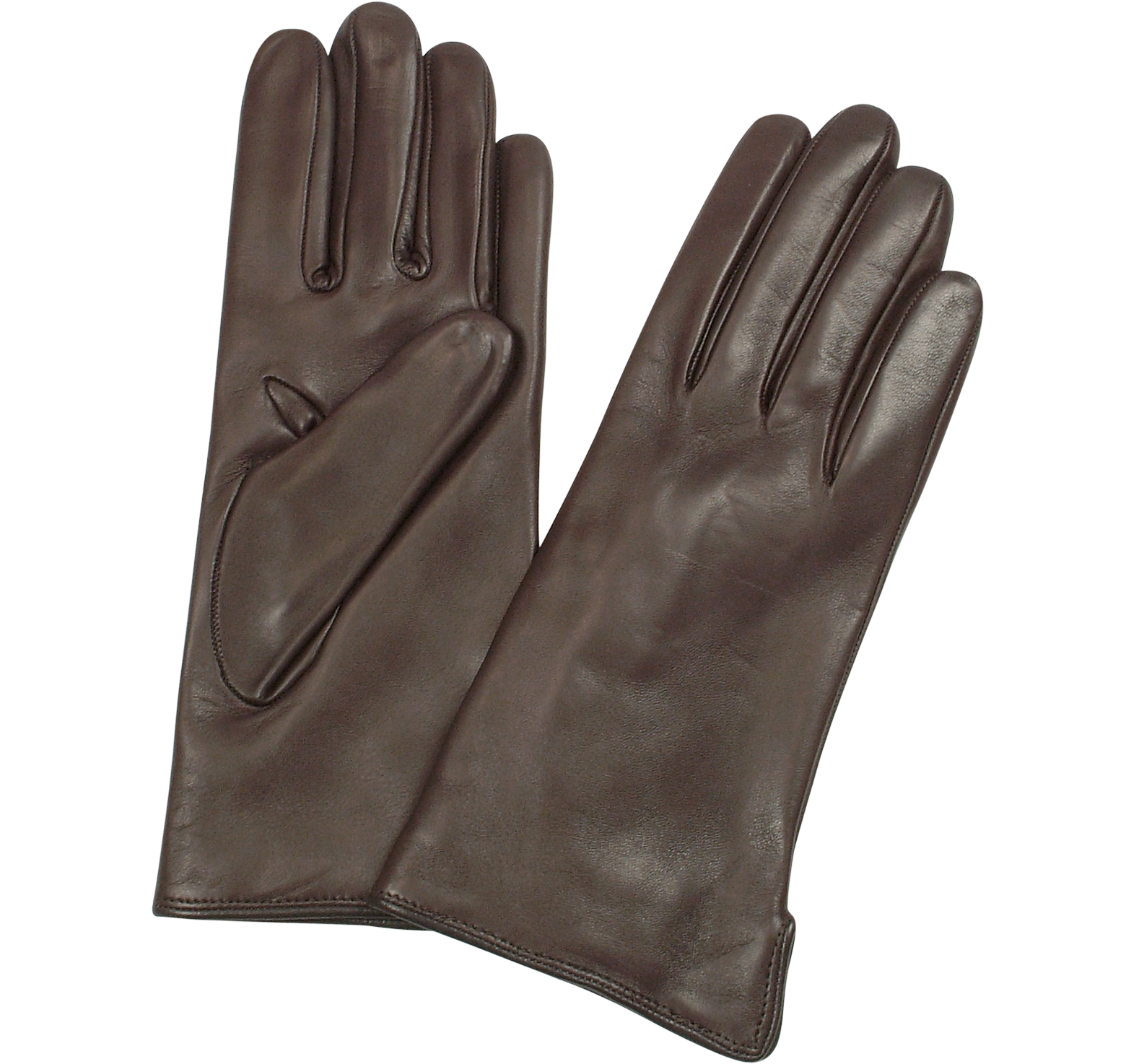 Forzieri Women's Dark Brown Cashmere Lined Italian Leather Gloves S, 6  1/2