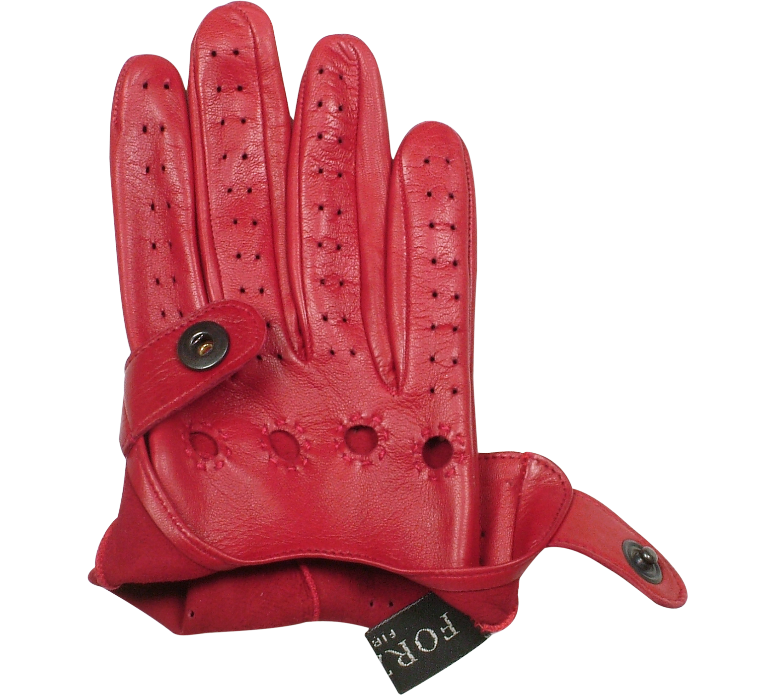 Forzieri Dark Gray Leather Women's Gloves w/Cashmere Lining L, 7 1/2