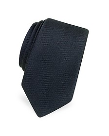 Cravate étroite en soie sergée unie