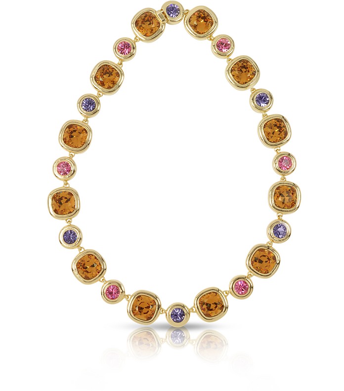 Purple, Pink and Orange Crystals Necklace - Forzieri