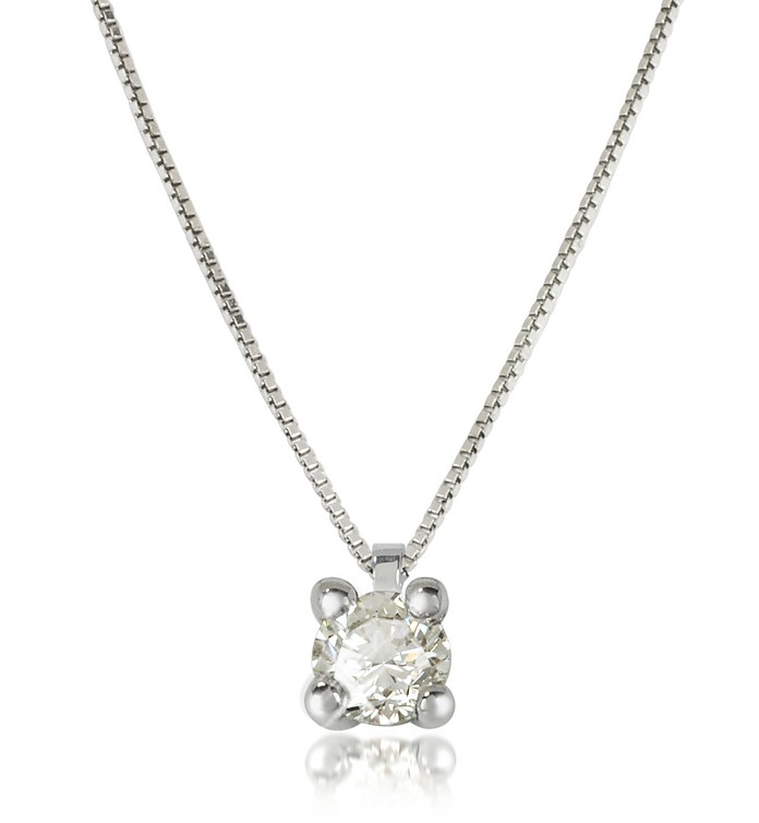 0.31 ctw Diamond Vanity Pendant 18K White Gold Necklace - Forzieri