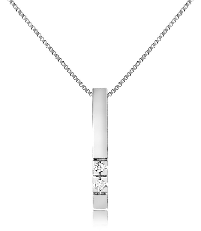 0.02 ct Diamond Bar Pendant Necklace - Forzieri