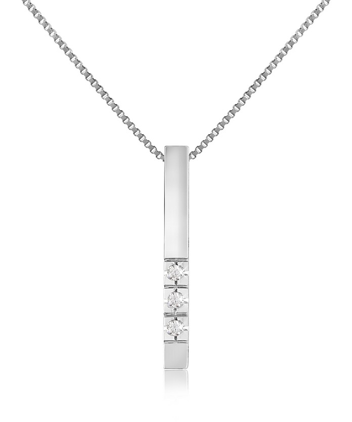 0.03 ct Diamond Bar Pendant Necklace - Forzieri