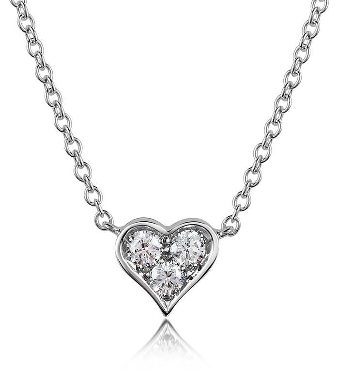 Colgante Corazón en Oro 18k con Diamantes - Forzieri