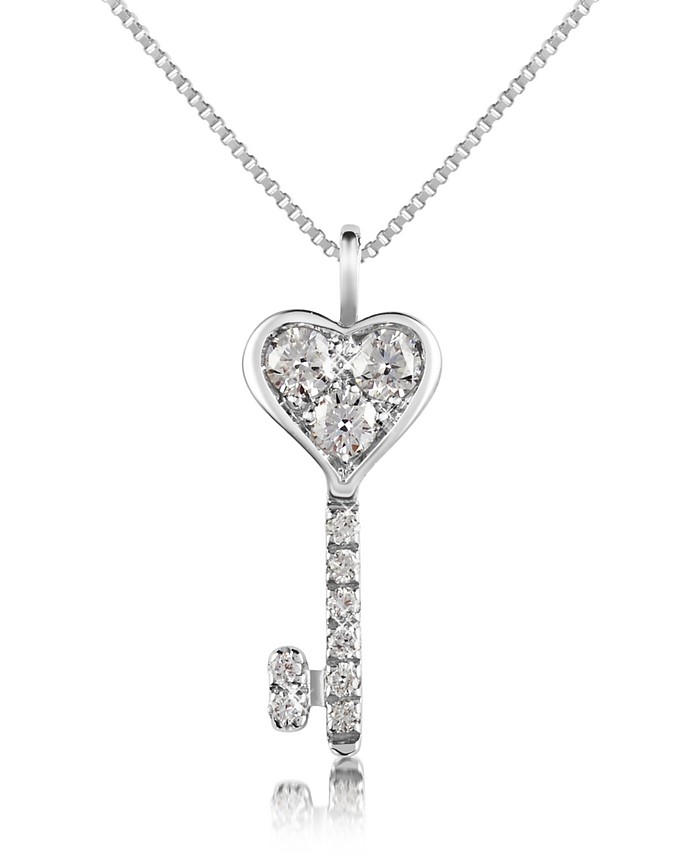 0.41 ct Diamond Key Pendant Necklace - Forzieri